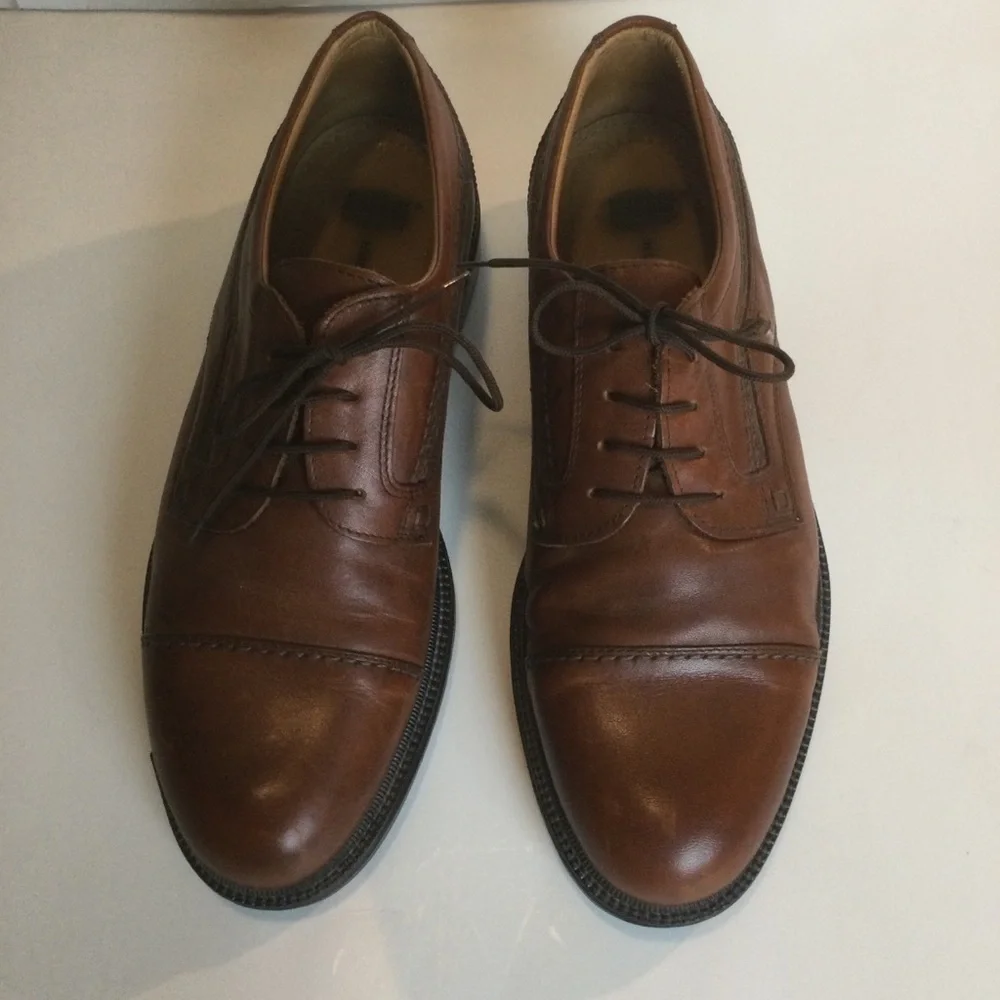Hush Puppies Made in Italy Classic Brown Leather Men's Dress Casual Shoes 12M
